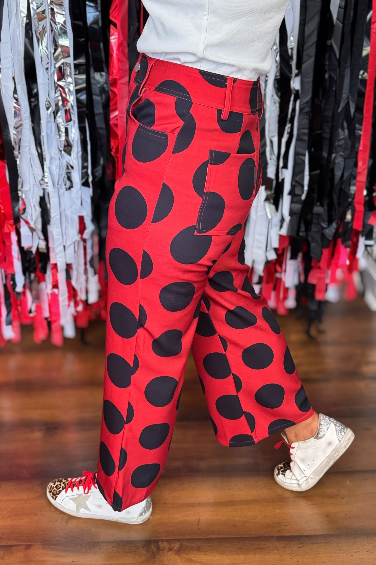 Sanford Spotlight Polka Dot Wide-Leg Pants