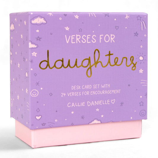 Verses for Daughters – Bible Verse Card Set with Acrylic Block Stand