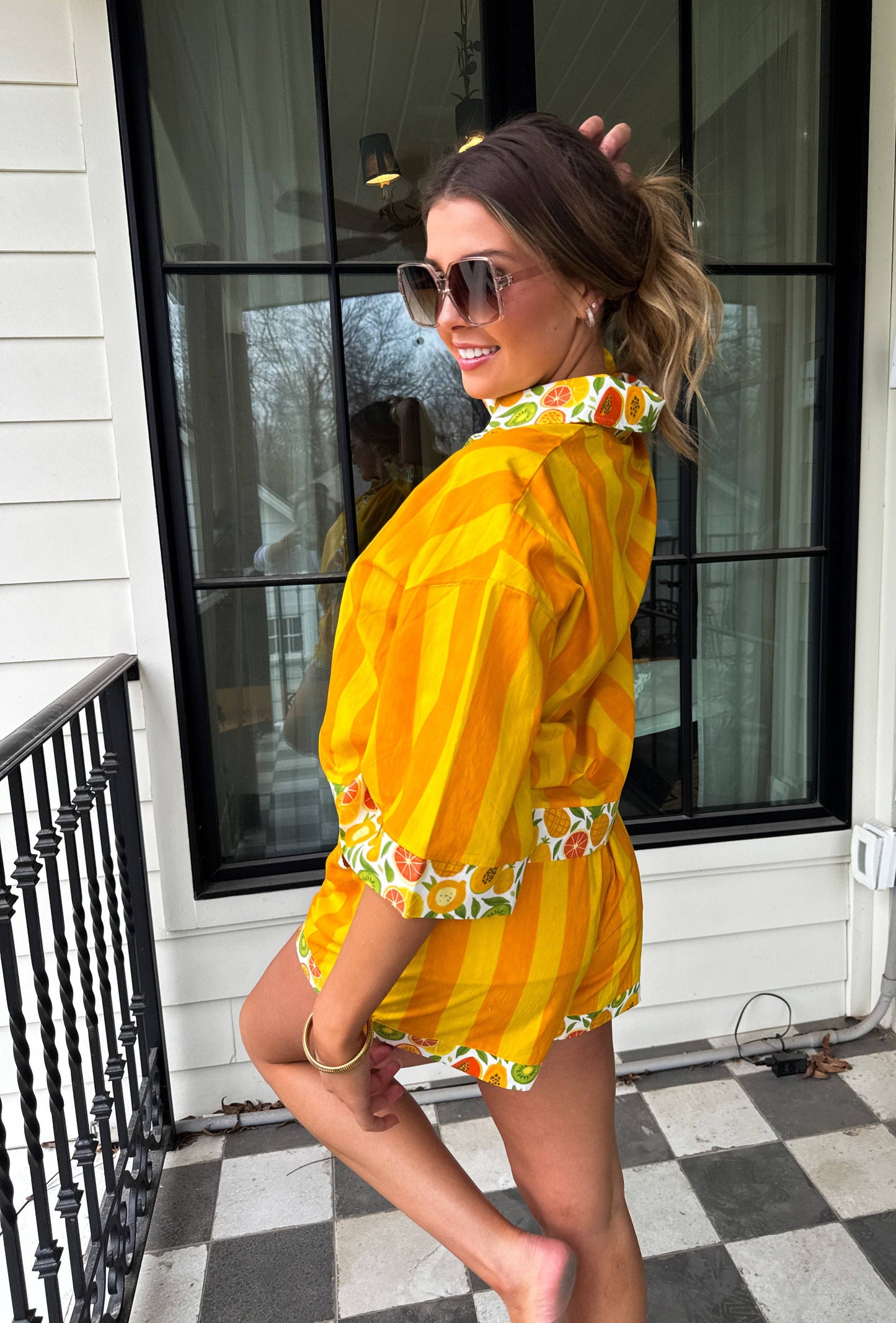 Golden Pineapple Fruit Punch Resort Drawstring Shorts