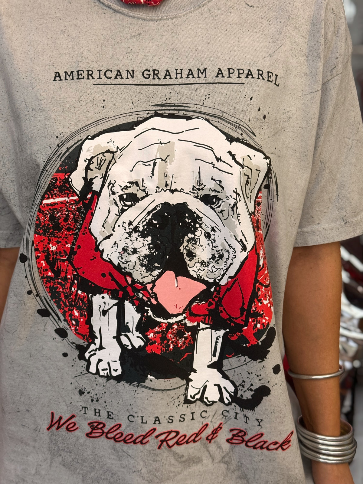 We Bleed Red & Black Comfort Colors® Acid Wash Graphic T-Shirt