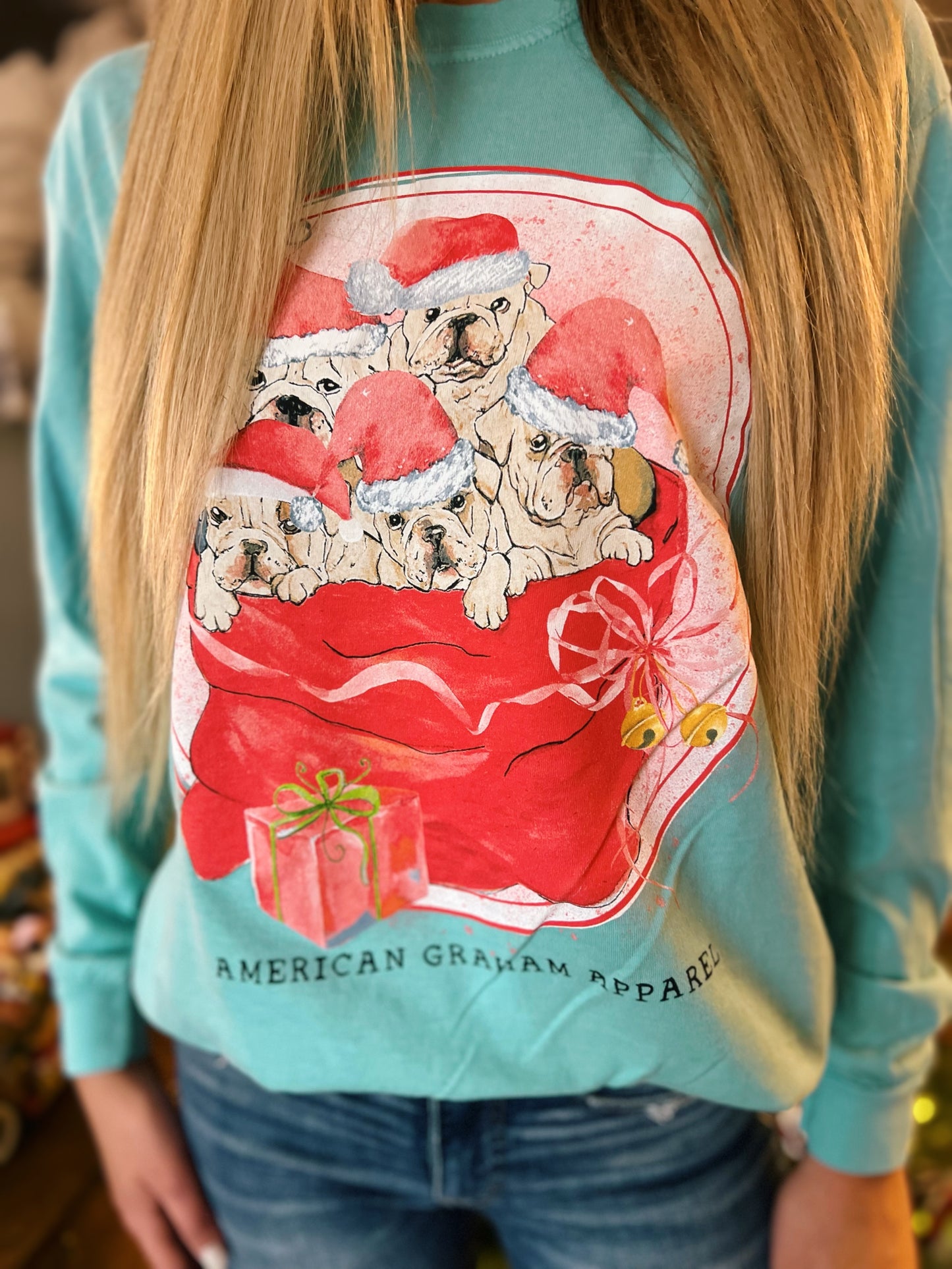 Santa's Little Yelper Holiday Long Sleeve Tee