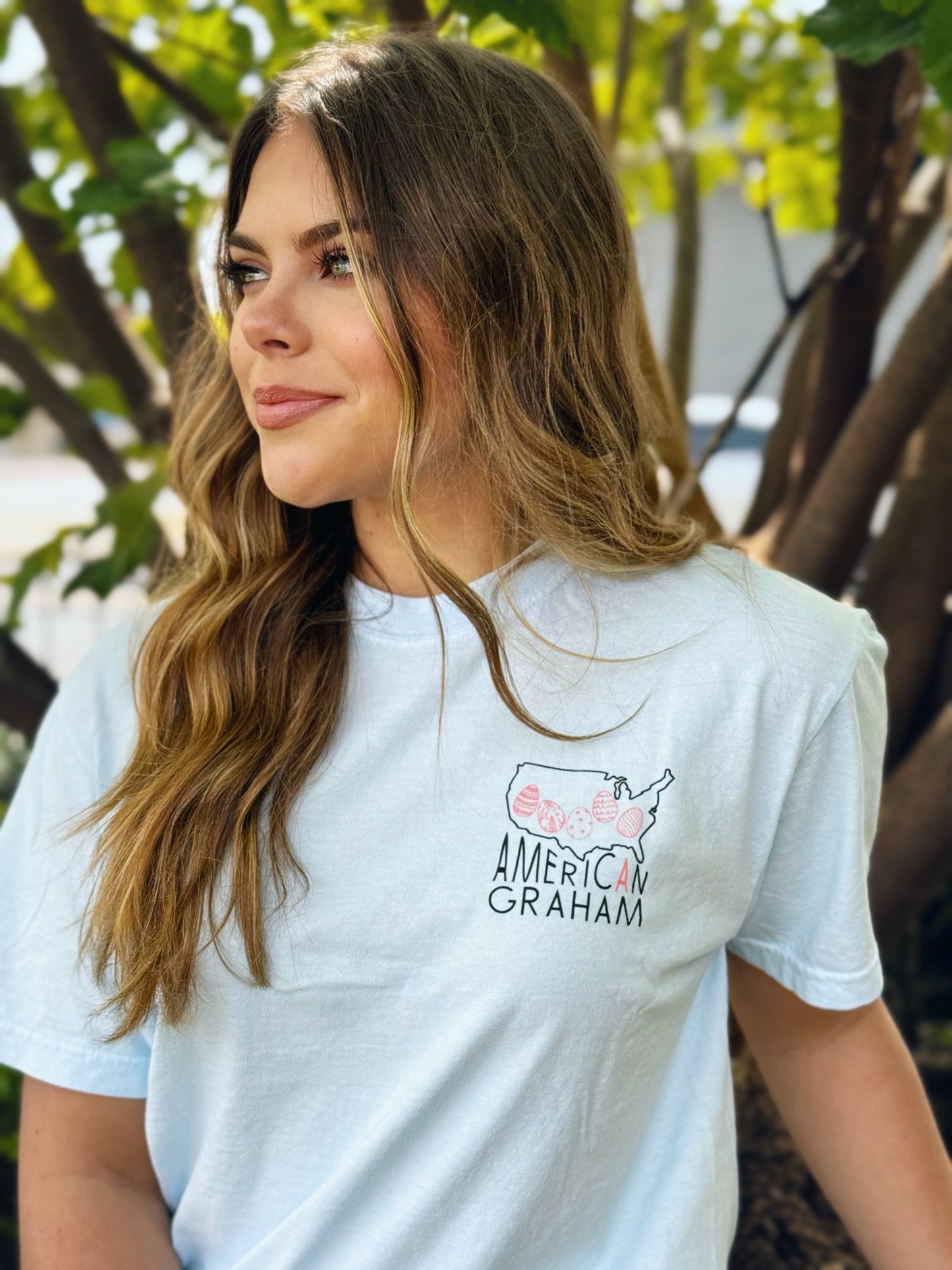 Bunny Ears & Bulldog Cheers Easter Comfort Tee American Graham Apparel