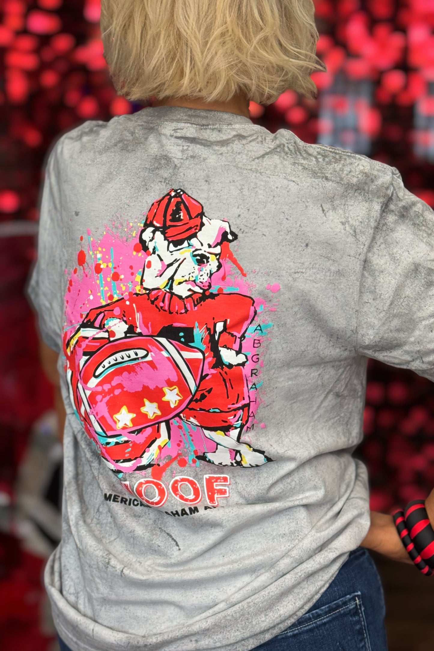 WOOF Comfort Colors 1745 Acid Wash Bulldog Graphic T-Shirt