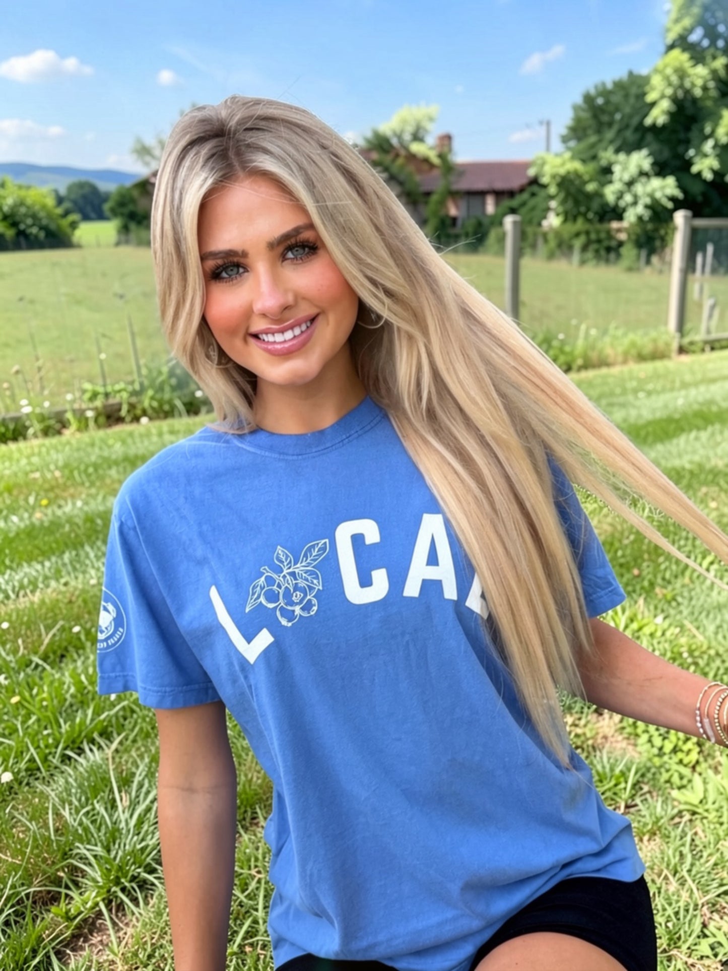 T-shirt graphique américain Graham Local Myrtille