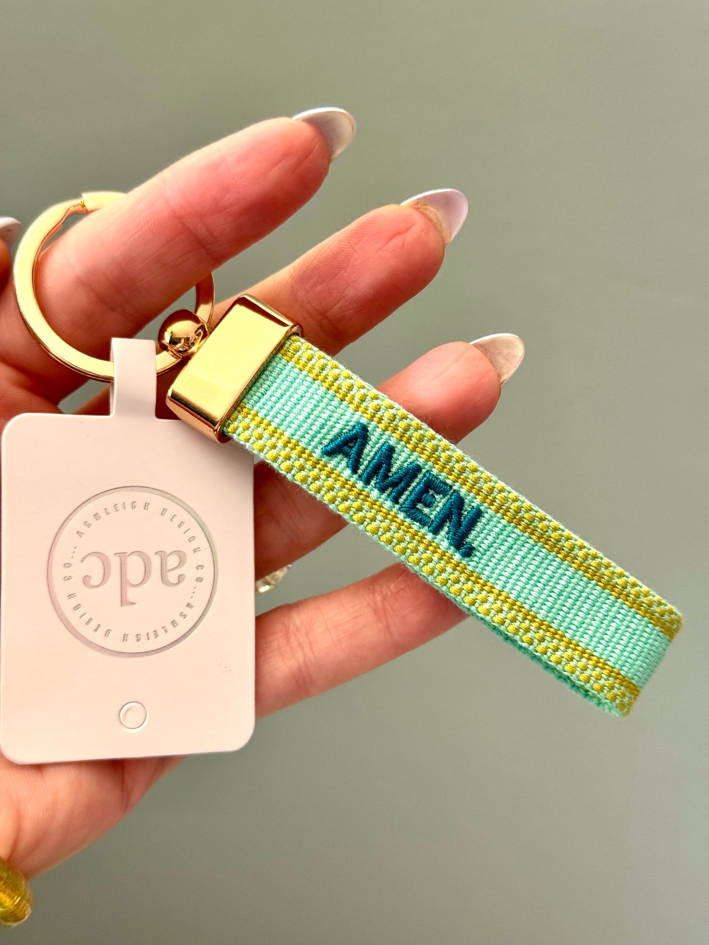 AMEN. Woven Canvas Keychain