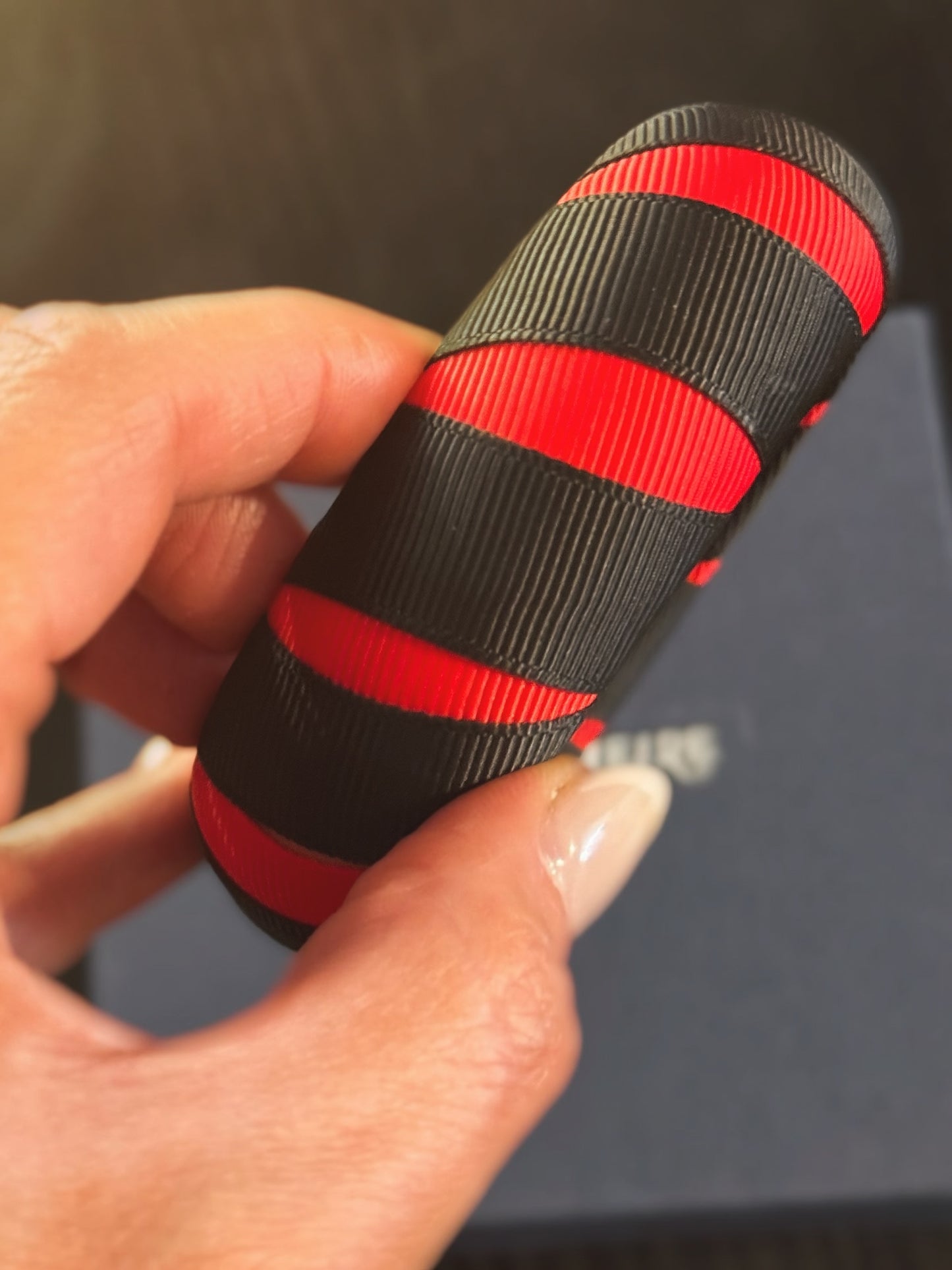 Red & Black Arches Grosgrain Ribbon 1" Width Bangle