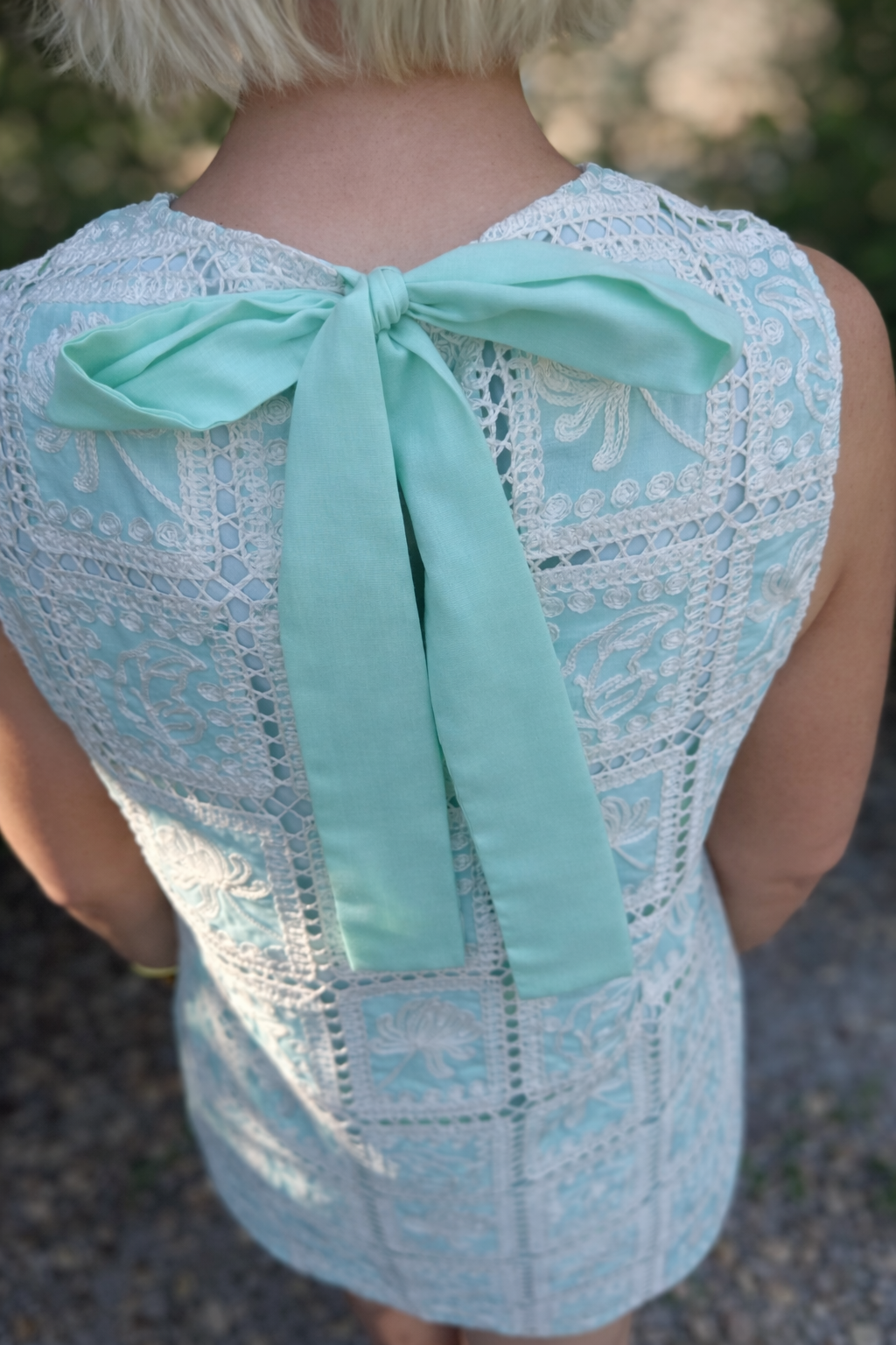Mint Julep Lace Patch Work Mini Shift Dress