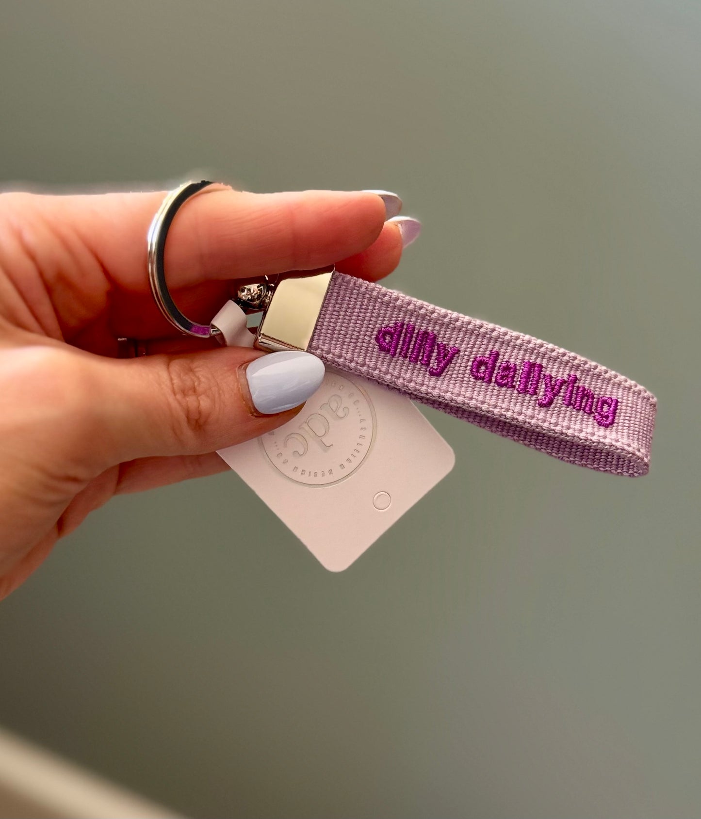 DILLY DALLYING Woven Canvas Keychain