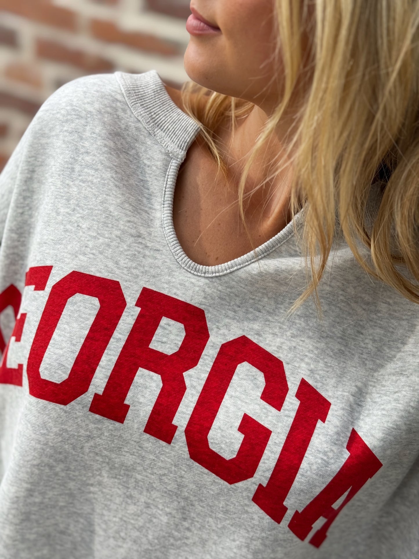 Reversible Georgia / GA Oversized Split-Neck Sweatshirt