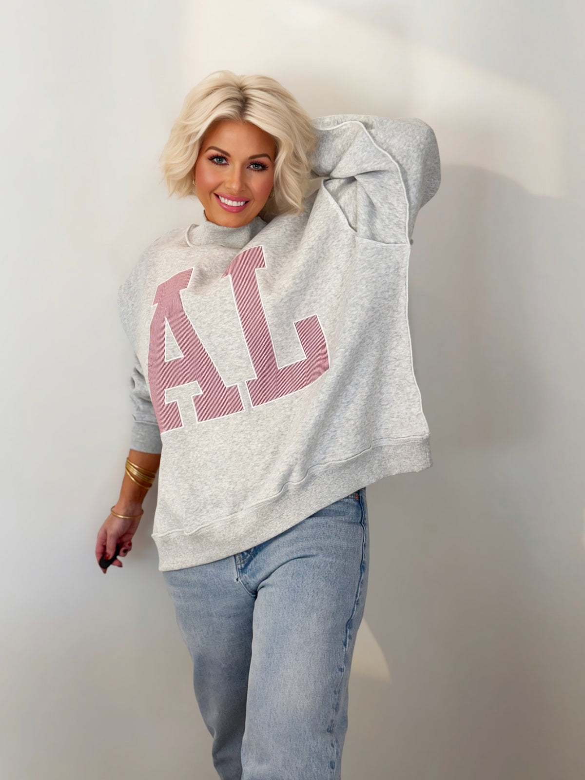 Alabama Saturday Oversized Mock-Neck Sweatshirt