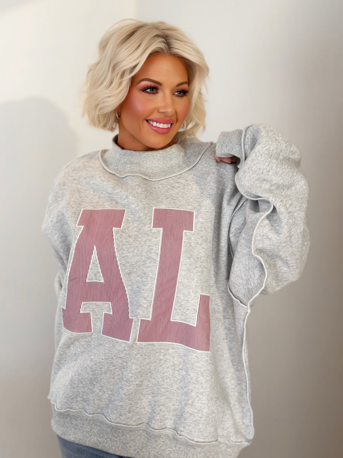 Alabama Saturday Oversized Mock-Neck Sweatshirt