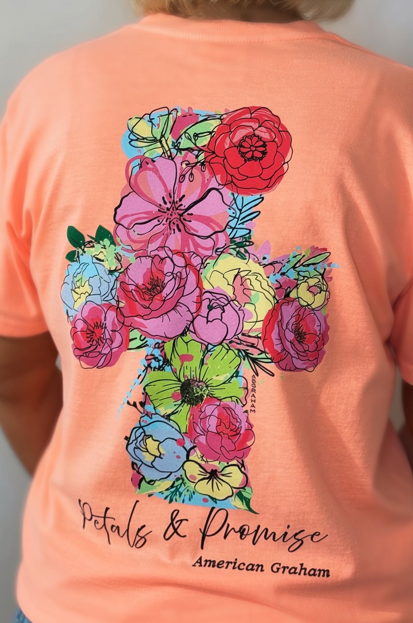 Floral Cross Christian Graphic T-Shirt – Faith Based Apparel – Inspirational Tee