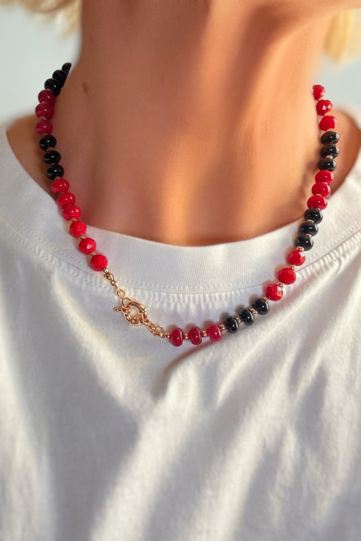 Saturday Spirit Red & Black Beaded Necklace