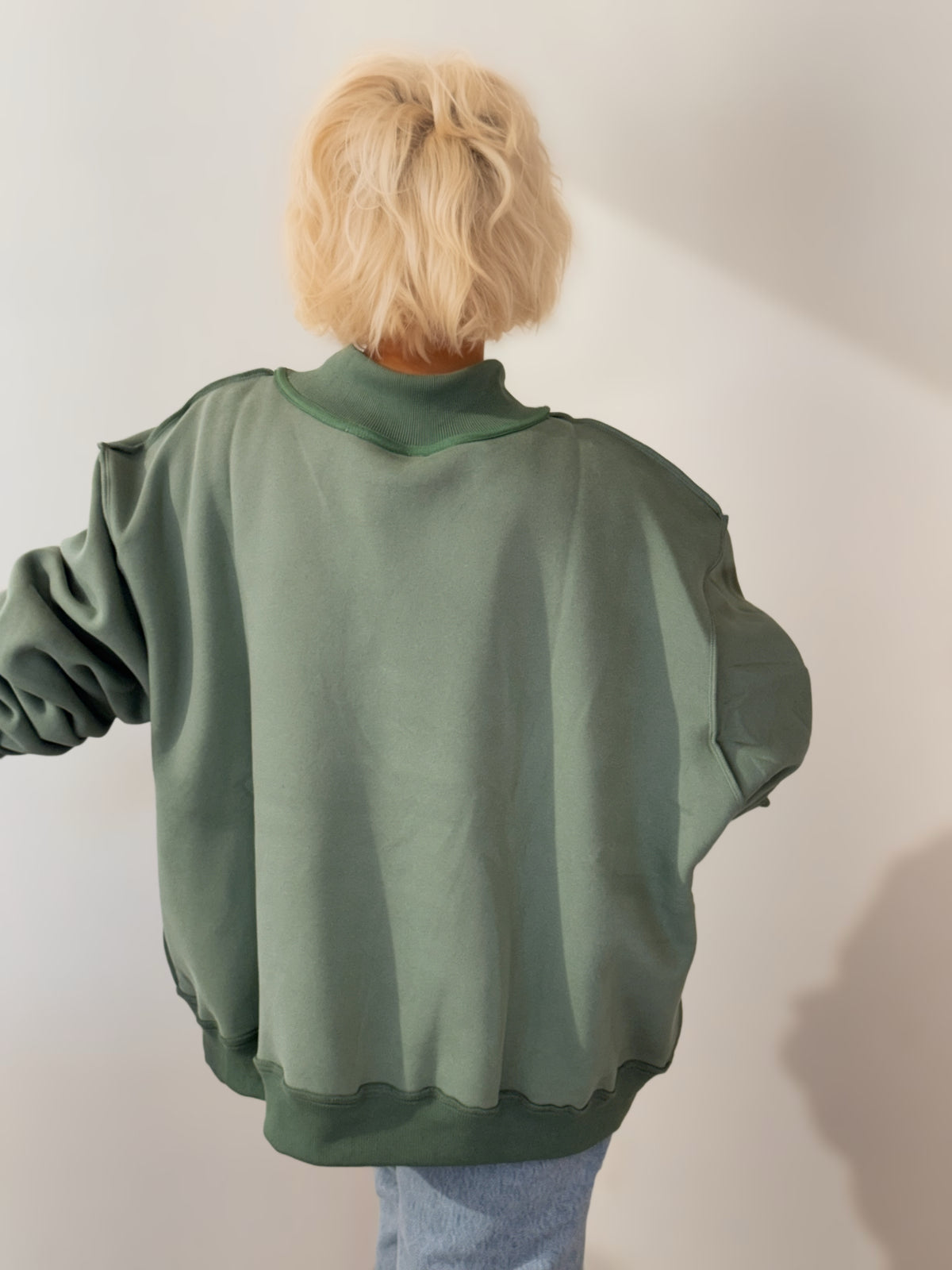 Dilly Dally Oversized Mock Neck Sweatshirt
