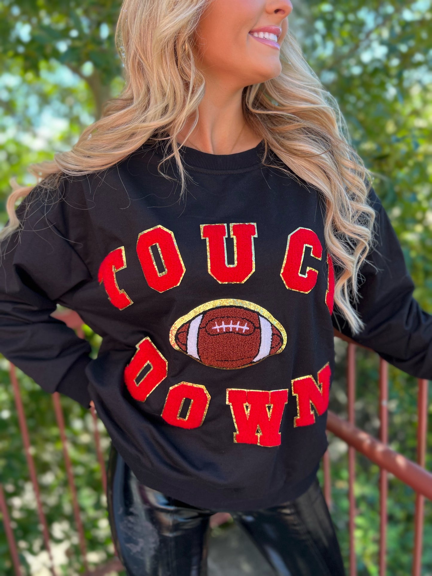 Patch Letters Touchdown Sweater