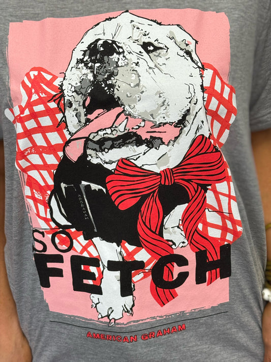 So Fetch Bulldog Tultex Graphic V-Neck T-Shirt