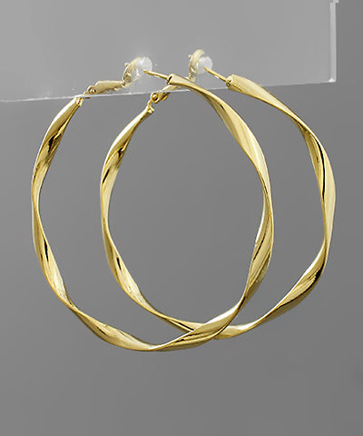 Twisted Circle Hoop Earrings- 2 inch