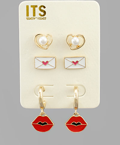 Love Letter Valentine Earring Set