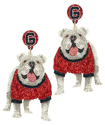 Nothing Finer Georgia Bulldog Earrings American Graham Apparel