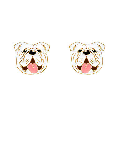 Small Bulldog Epoxy Stud Earrings