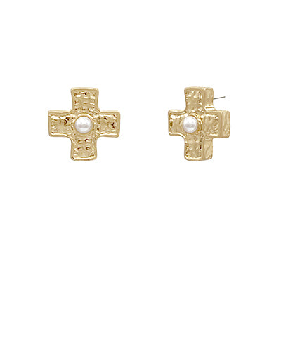 Sweet Grace Gilded Cross Earrings