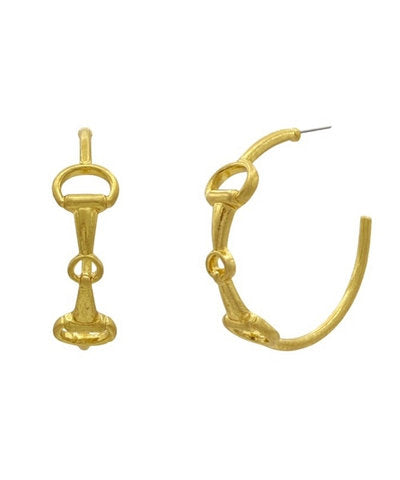 Horsebit Link Hoops Earrings