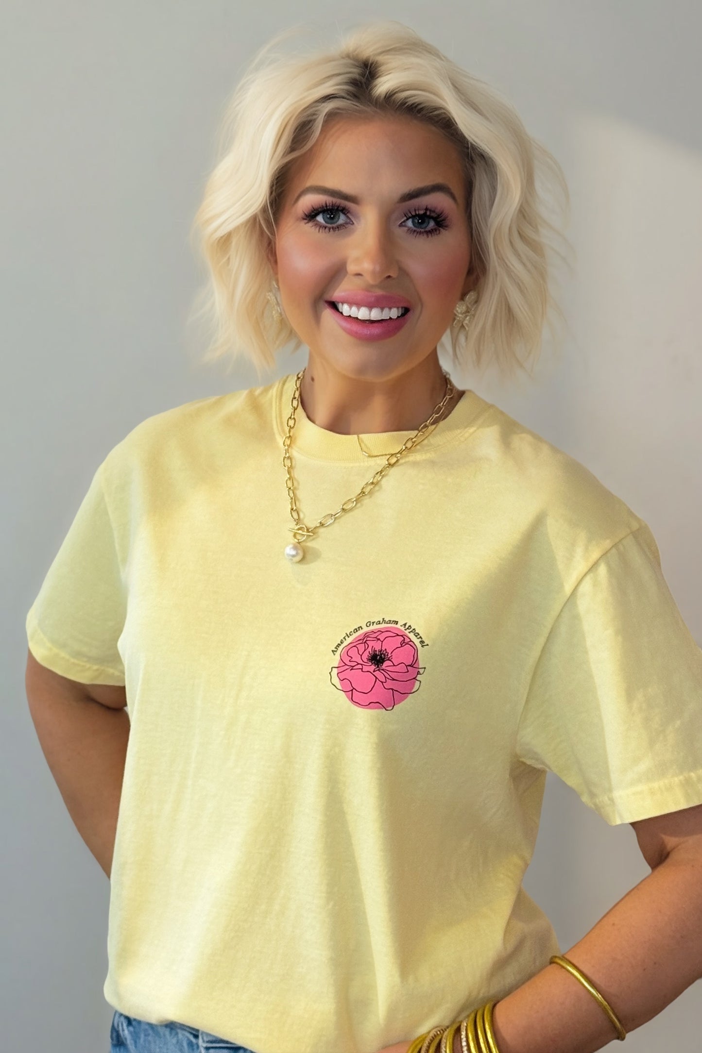 Petals & Promise: Grace In Full Bloom Spring Floral Cross Graphic T-Shirt