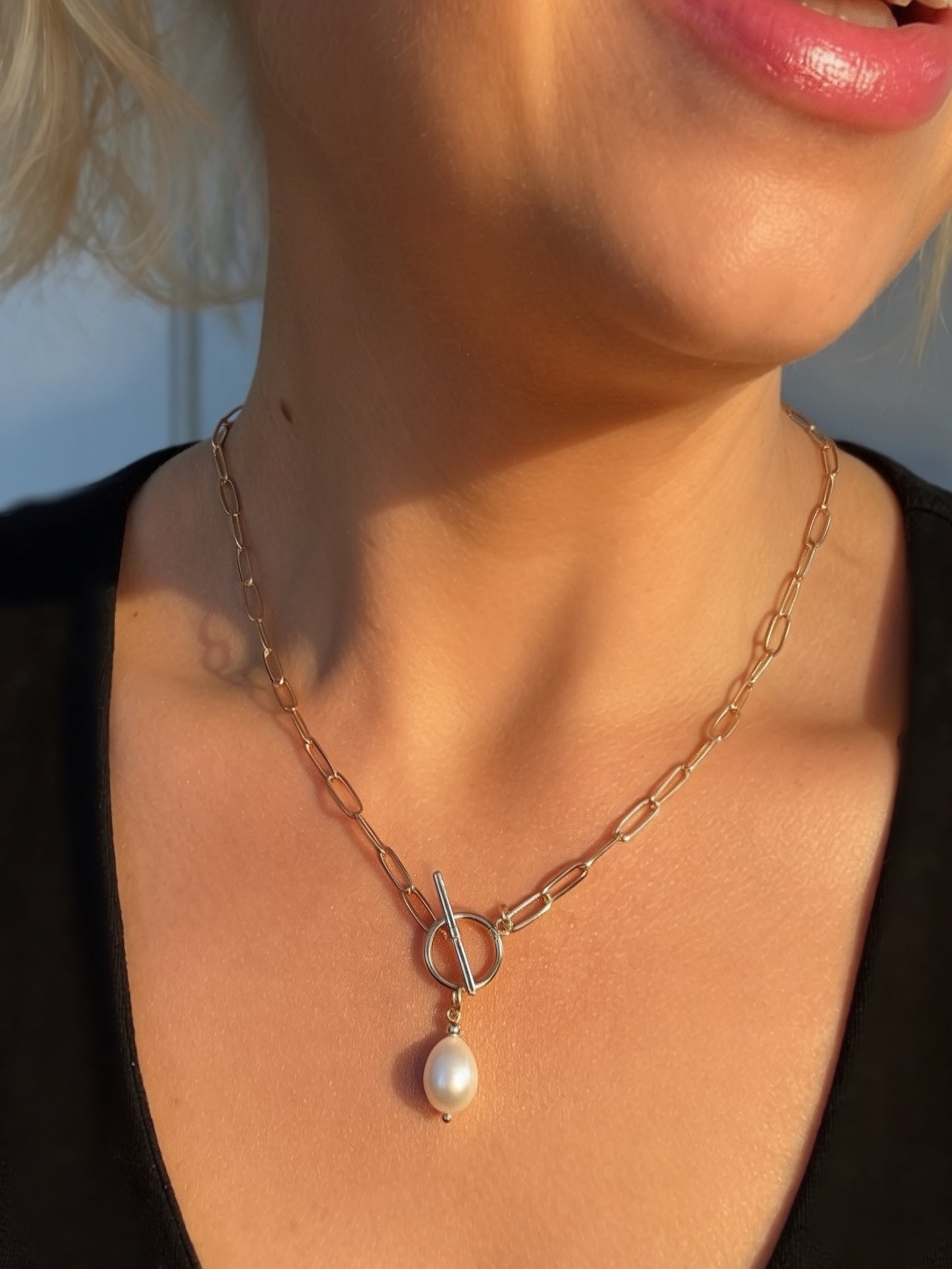 The Signature Pearl Chain Toggle Necklace