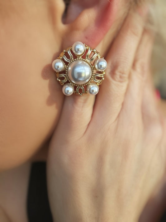 Ivory Elegance Pearl Stud Earrings