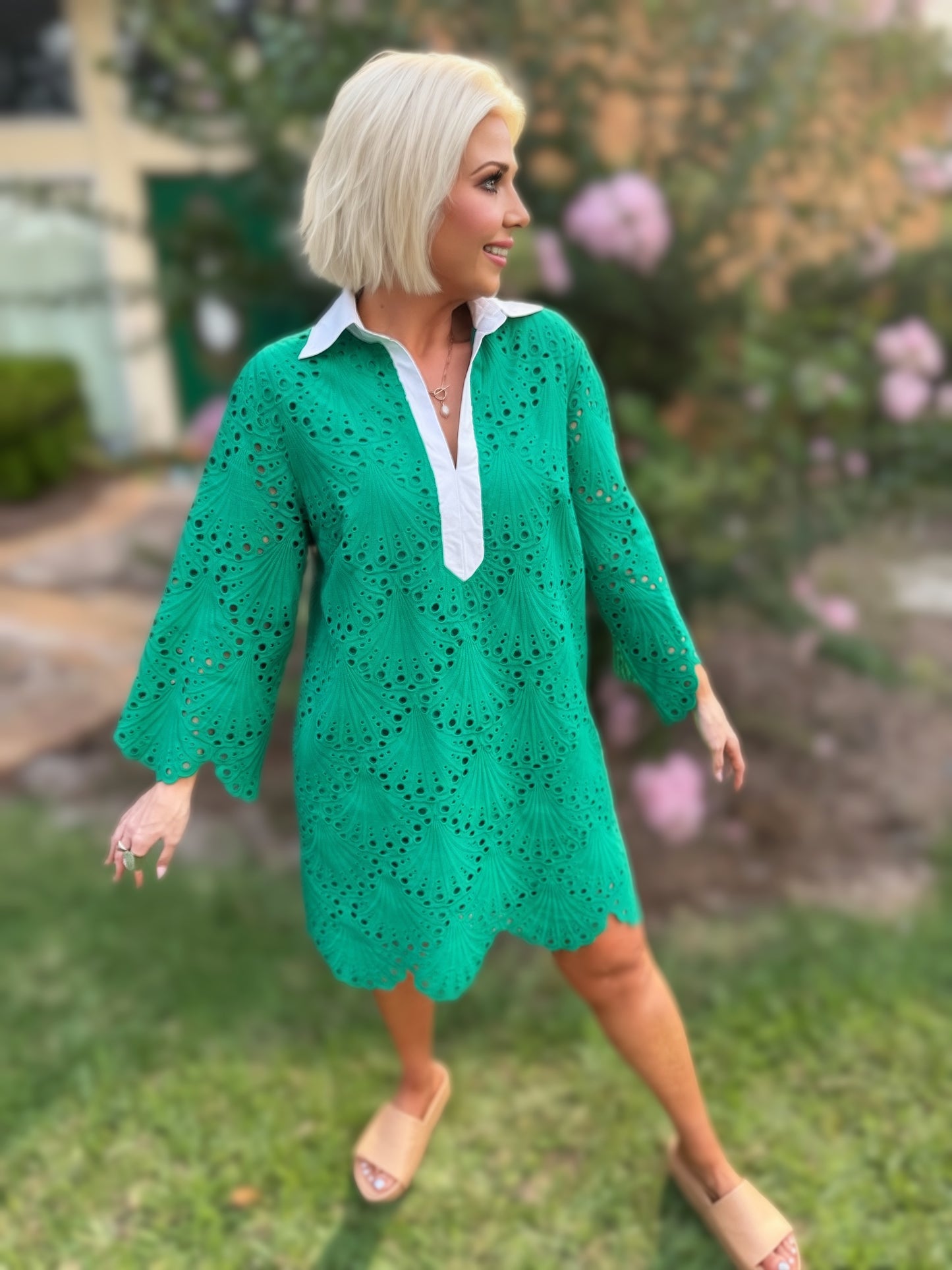 Emerald Coast Eyelet Mini Dress