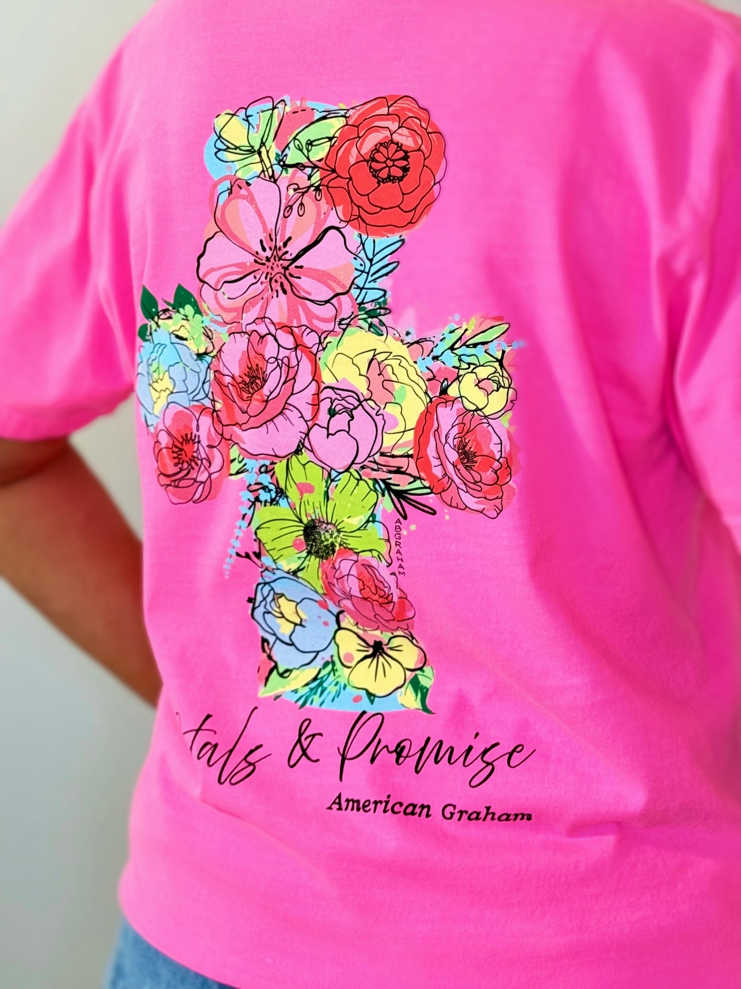 Floral Cross Christian Graphic T-Shirt – Faith Based Apparel – Inspirational Tee
