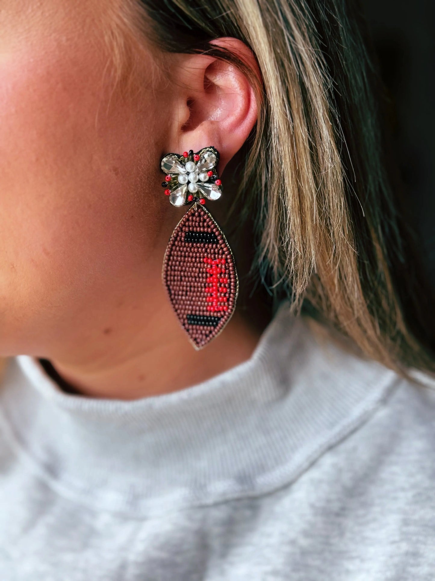 Football Frenzy Earrings American Graham Apparel