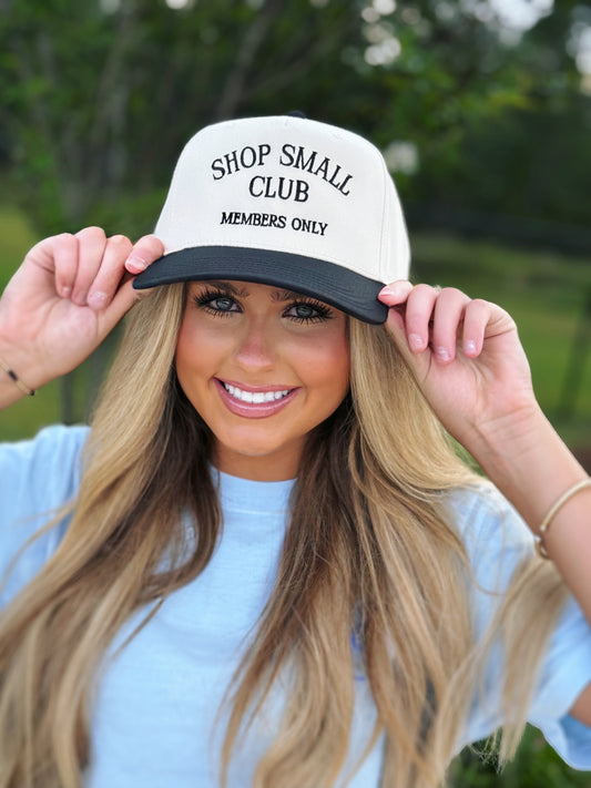 Shop Small Club Embroidered Hat Nash Grey