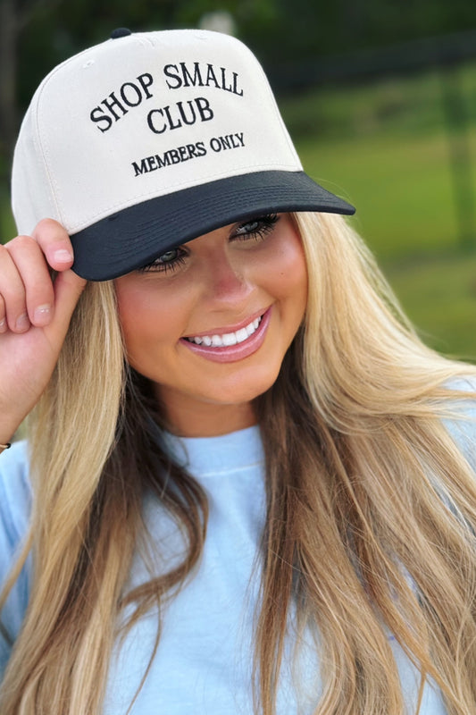 Shop Small Club Embroidered Hat Nash Grey