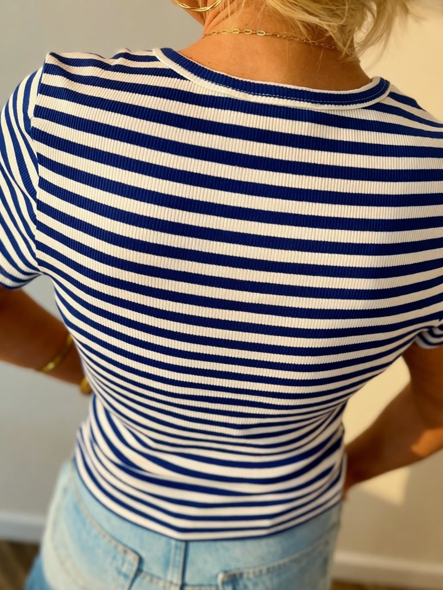 Shell Yeah Nautical Embroidered Stripe Knit Top