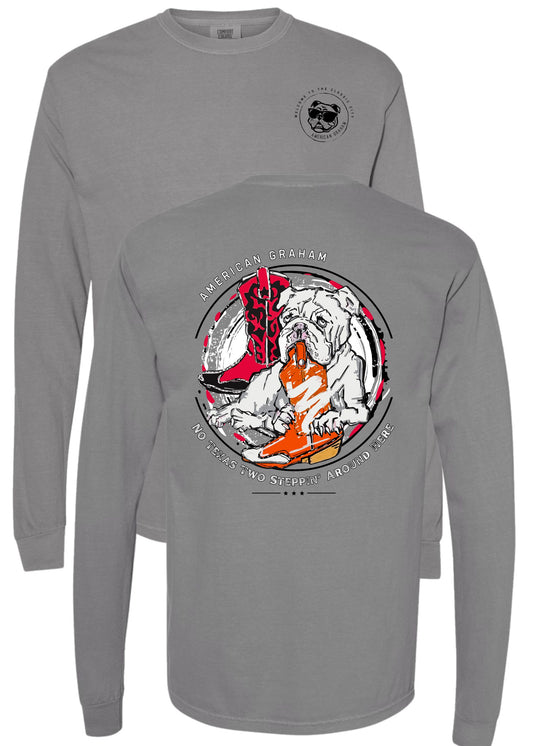 No Texas 2 Steppin' Allowed (UGA vs UT) Long Sleeve Graphic T-Shirt - American Graham Apparel