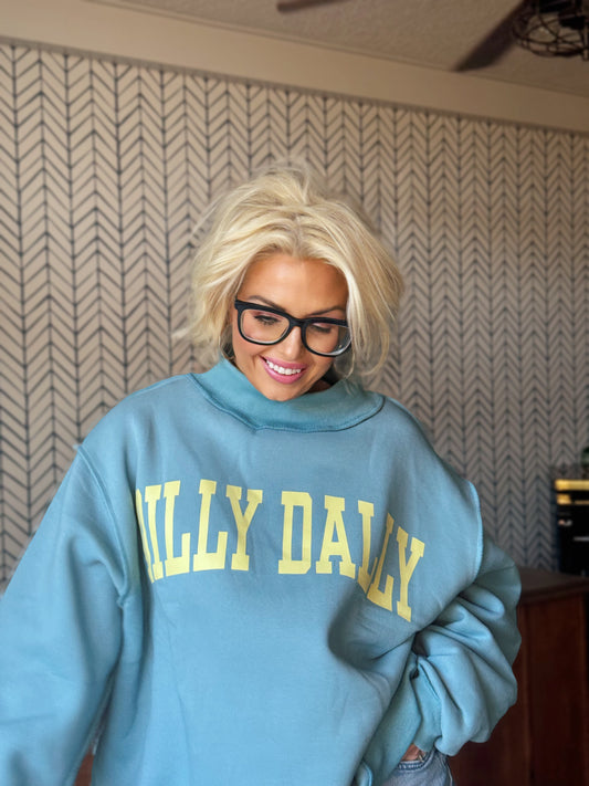 DILLY DALLY Mock Neck Blanket Soft Oversized Sweatshirt