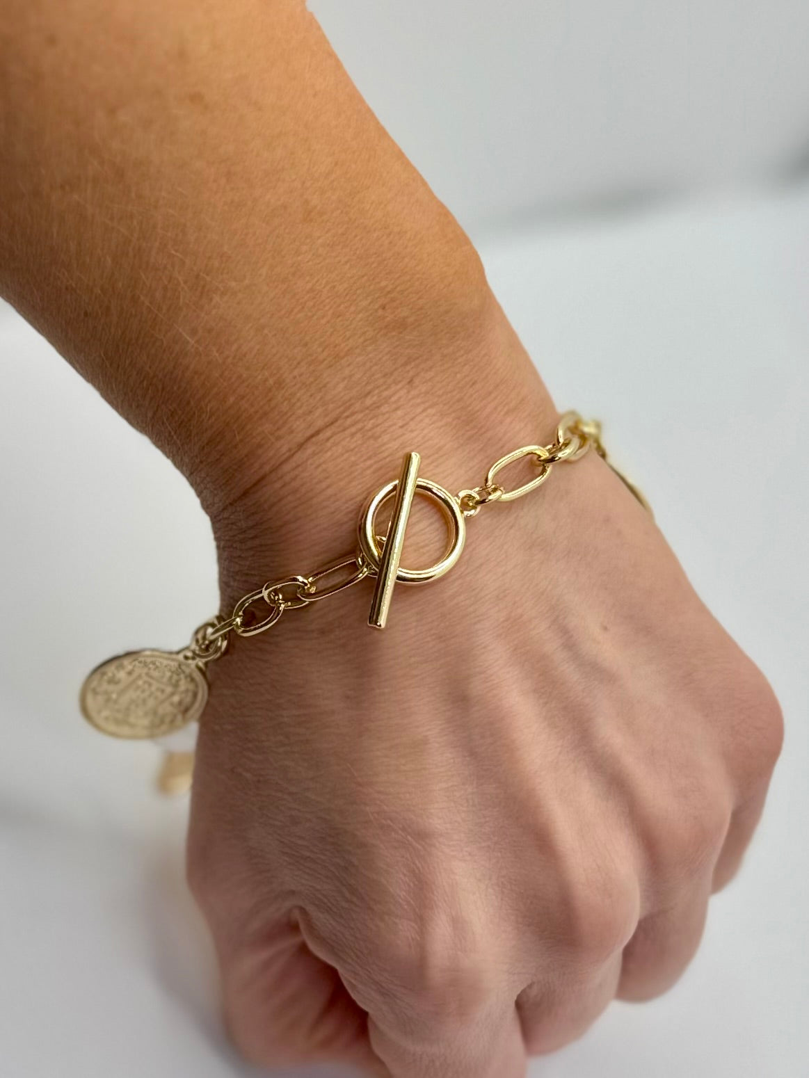Heirloom Coin & Pearl Charm Bracelet