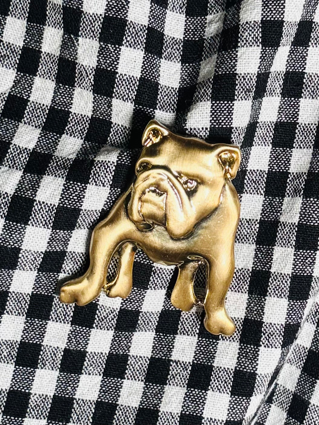 The Gilded Bulldog Brooch