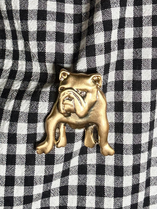 The Gilded Bulldog Brooch