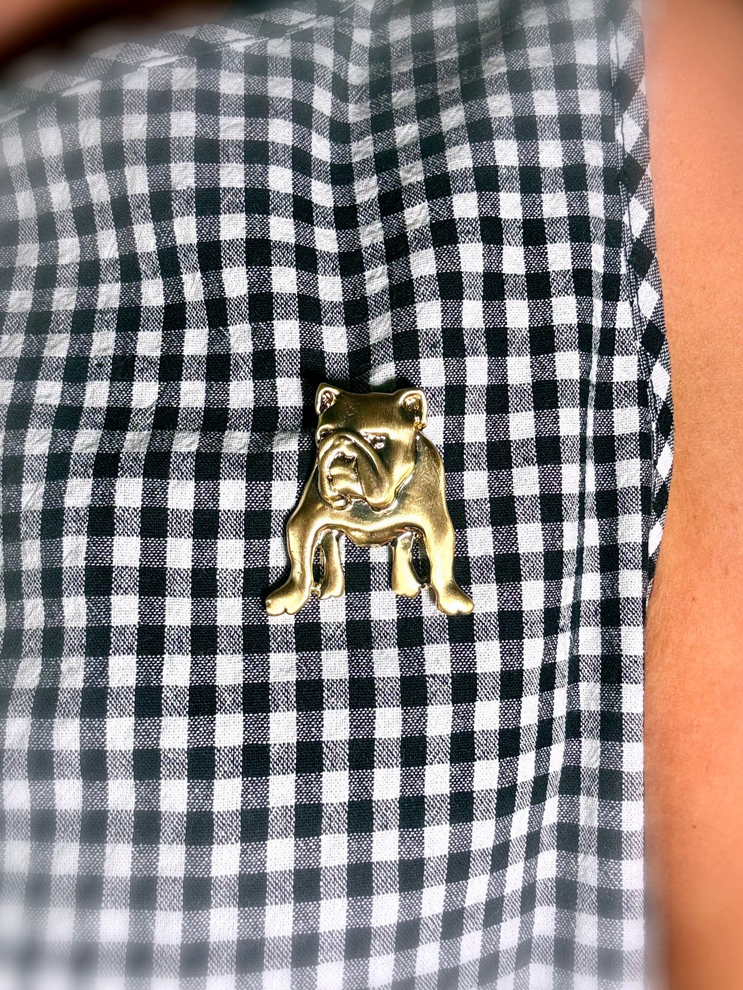 The Gilded Bulldog Brooch