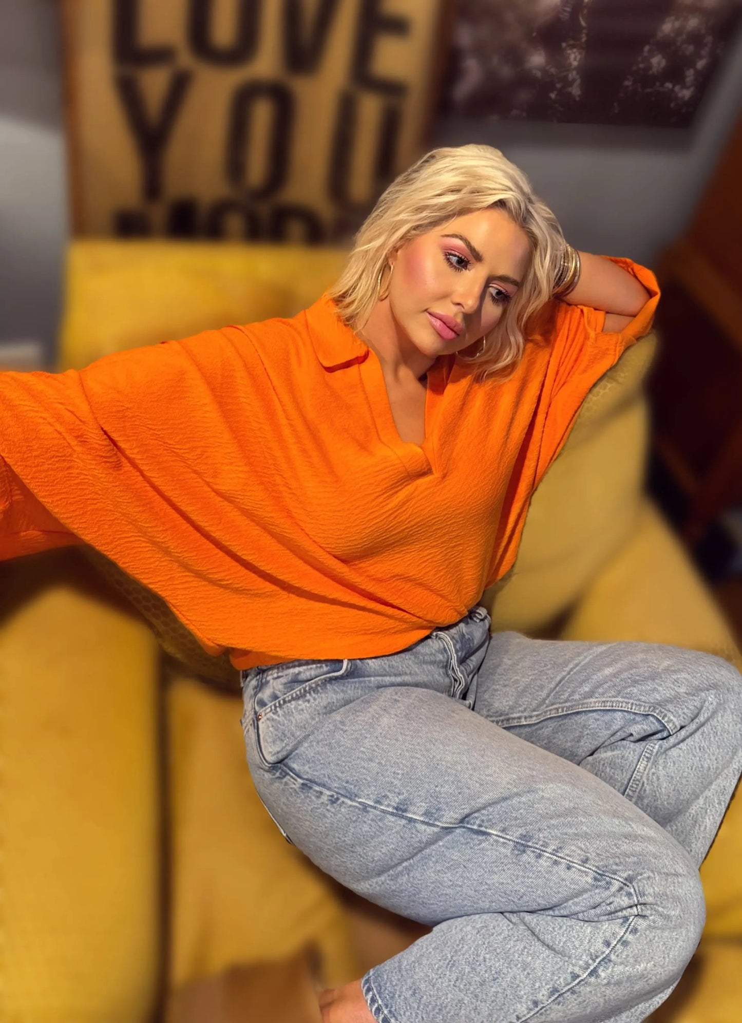 Fall Feels Chic Orange Blouse BUCKETLIST