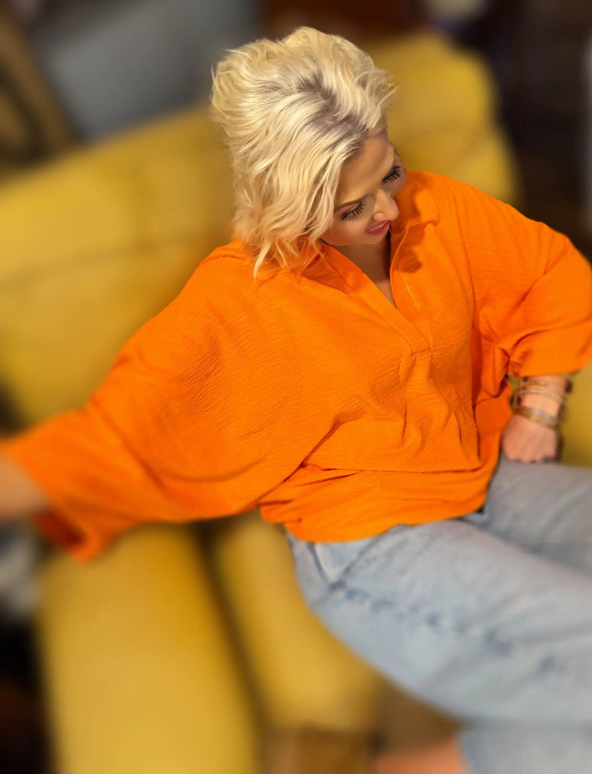 Fall Feels Chic Orange Blouse BUCKETLIST