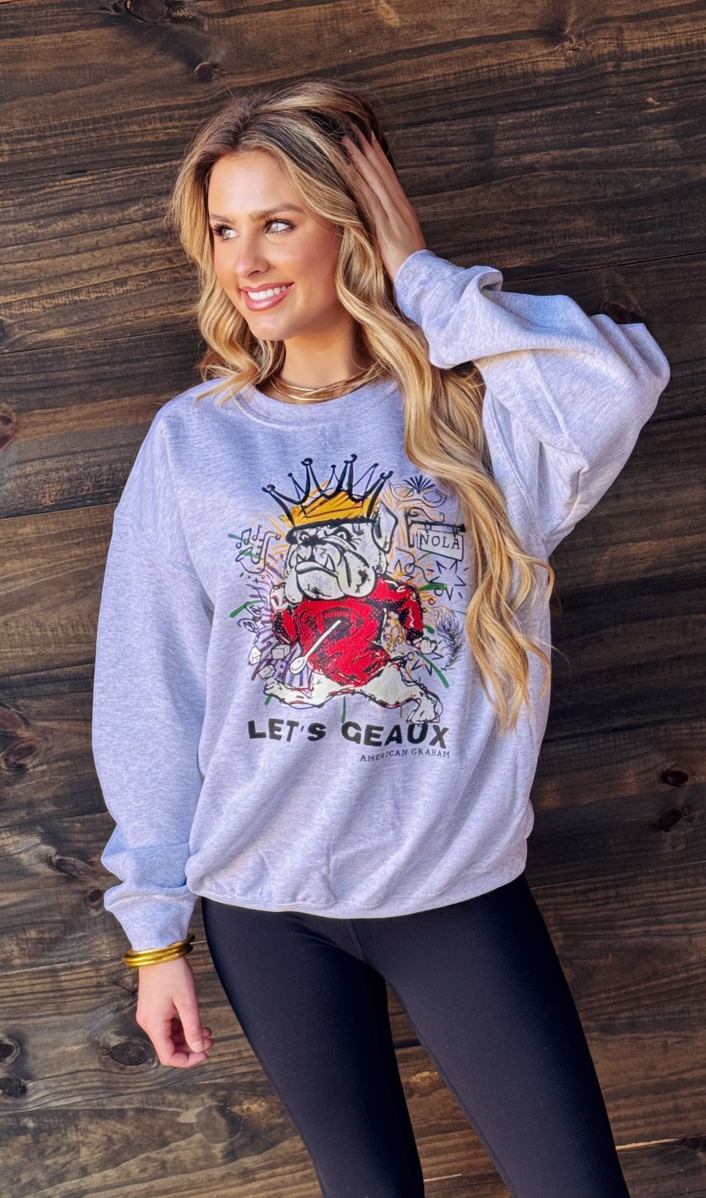 Let's Geaux, Limited Edition Sugar Bowl Artisan Graphic Sweatshirt - American Graham Apparel
