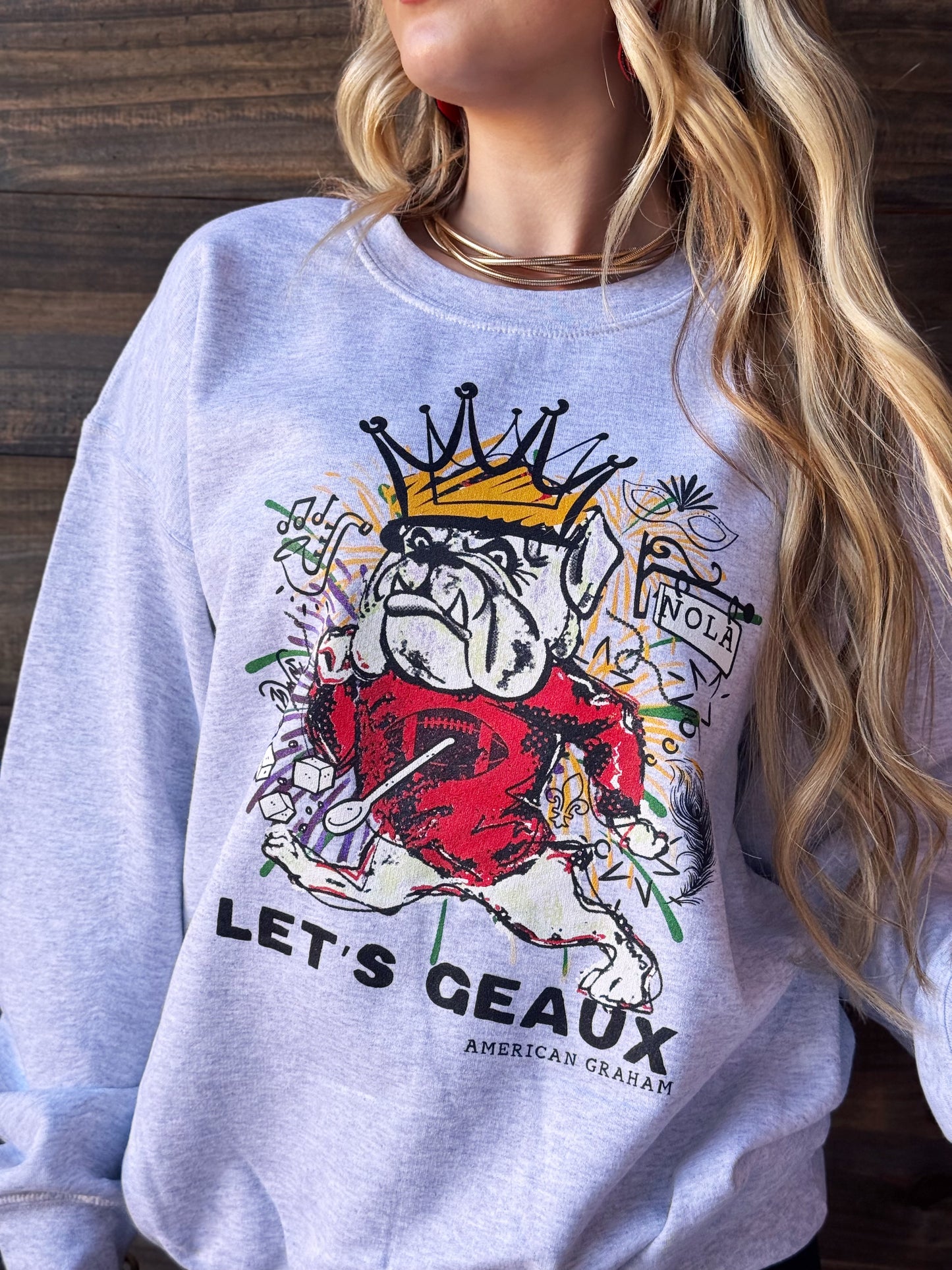 Let's Geaux, Limited Edition Sugar Bowl Artisan Graphic Sweatshirt - American Graham Apparel