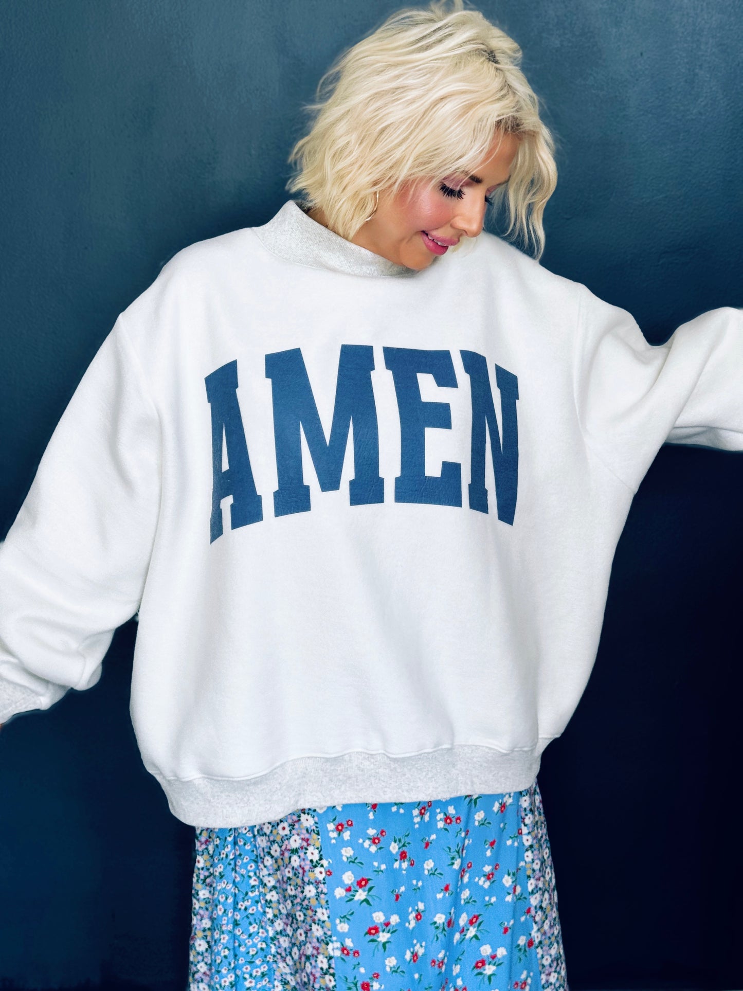 Christian Graphic Reversible Mock Neck Sweatshirt - American Graham Apparel