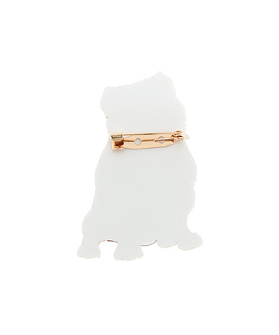 “G” Sitting Bulldog Glitter Brooch