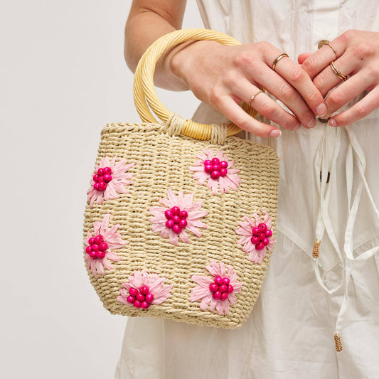 Emaline Pink Floral Satchel Bag