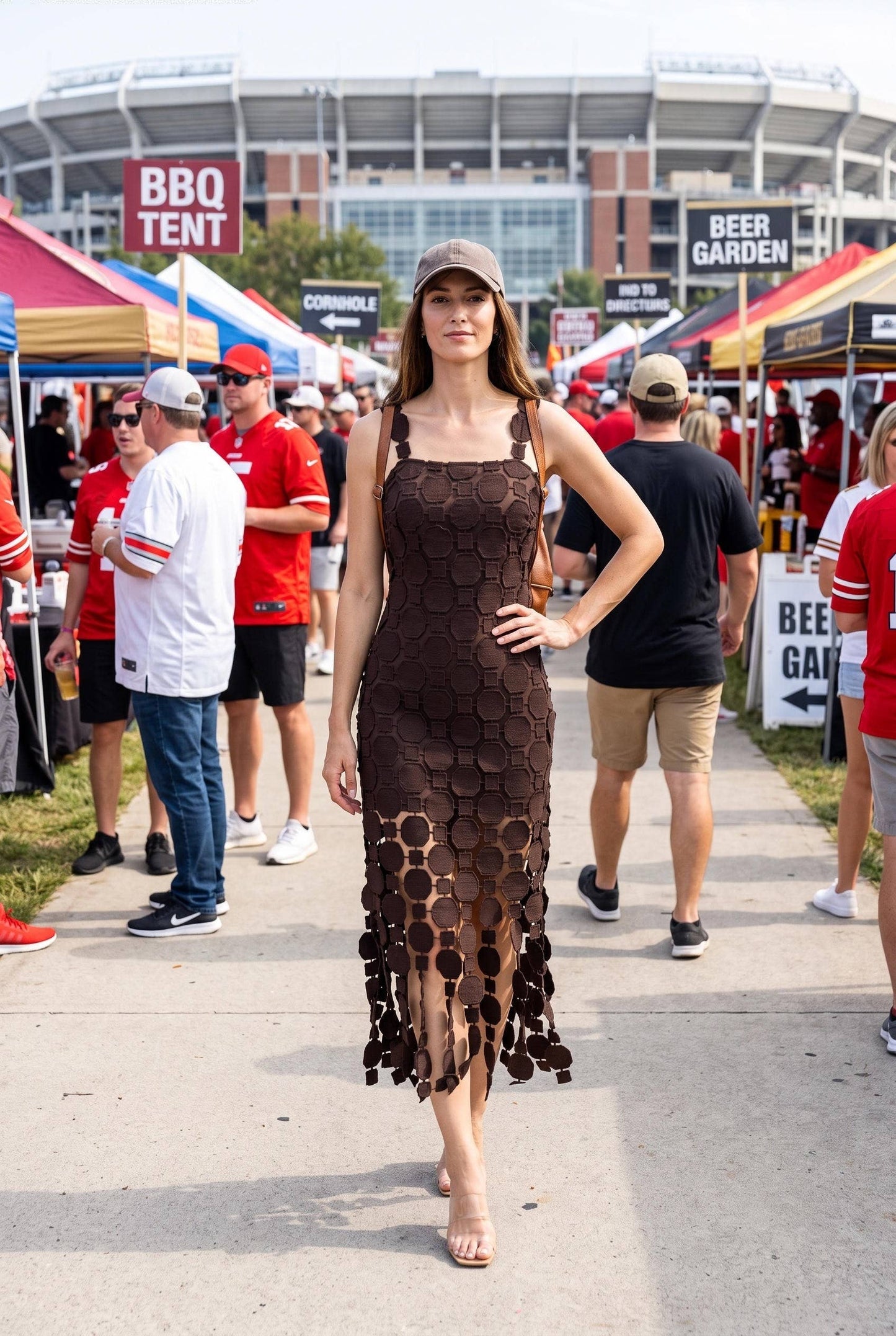 After Midnight 3D Lace Appliqué Midi Dress