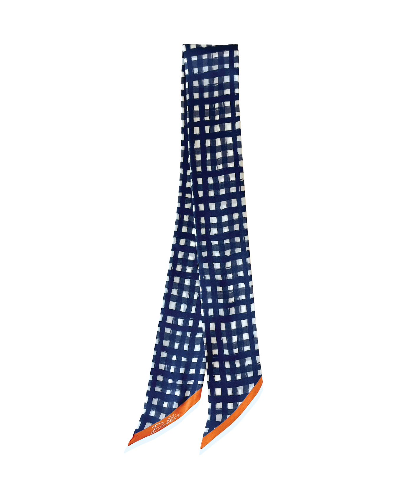Tailgate Check Twilly in Navy & Orange